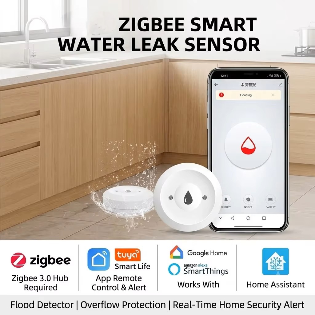 Smart Home Tools - ZigBee 3.0 Smart Water Leak Sensor