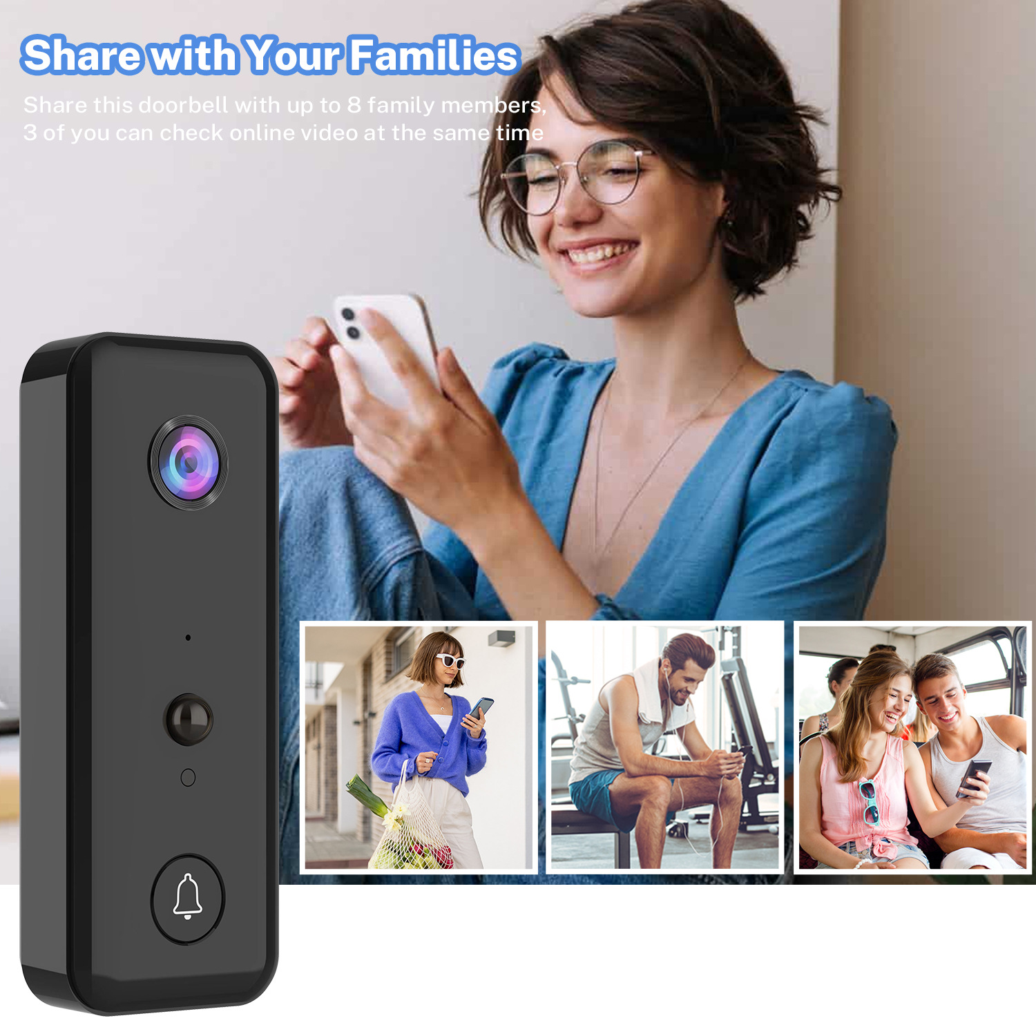 720P Aiwit APP Cloud Storage W - Wifi Doorbell Camera ulasan dan harga