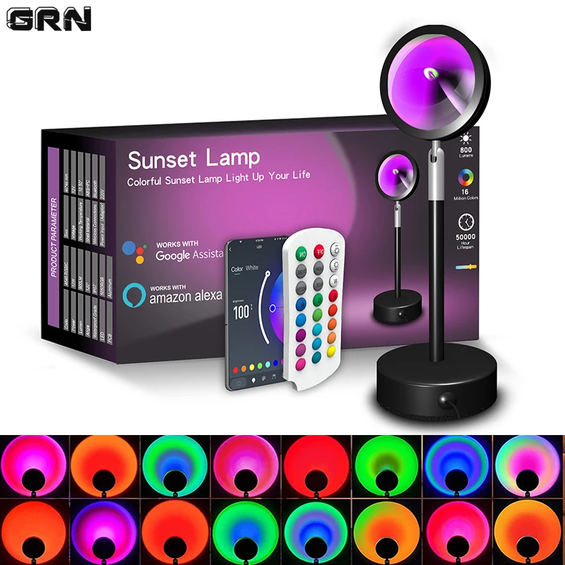 Smart LED Sunset Lamp Colorful - Smart Home Matter ulasan dan harga