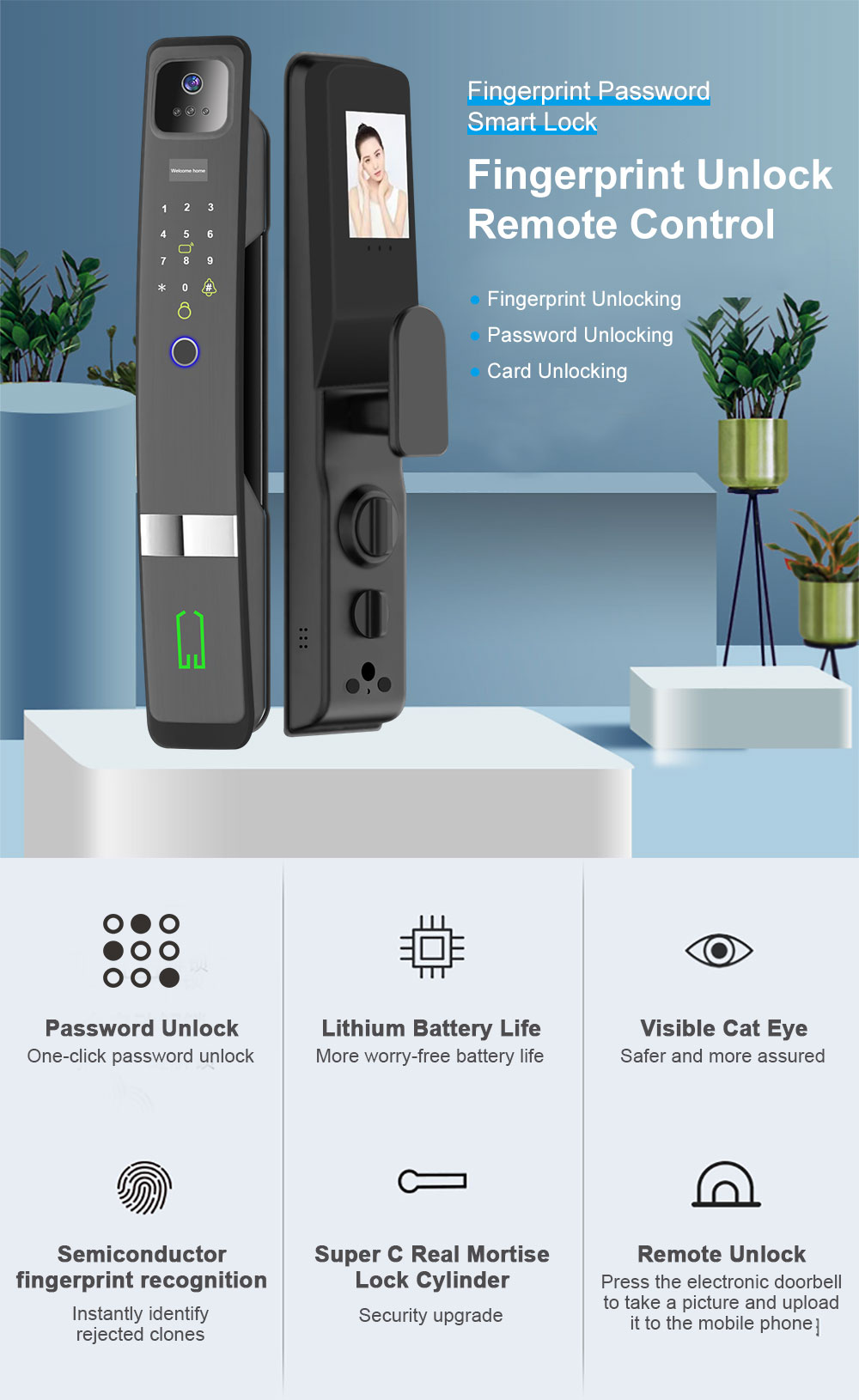 Tuya Wifi Fingerprint 3D Face  - Wifi Doorbell Camera ulasan dan harga