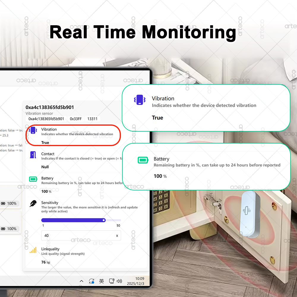 Smart ZigBee 3.0 Vibration Sen - Smart Home Tools ulasan dan harga