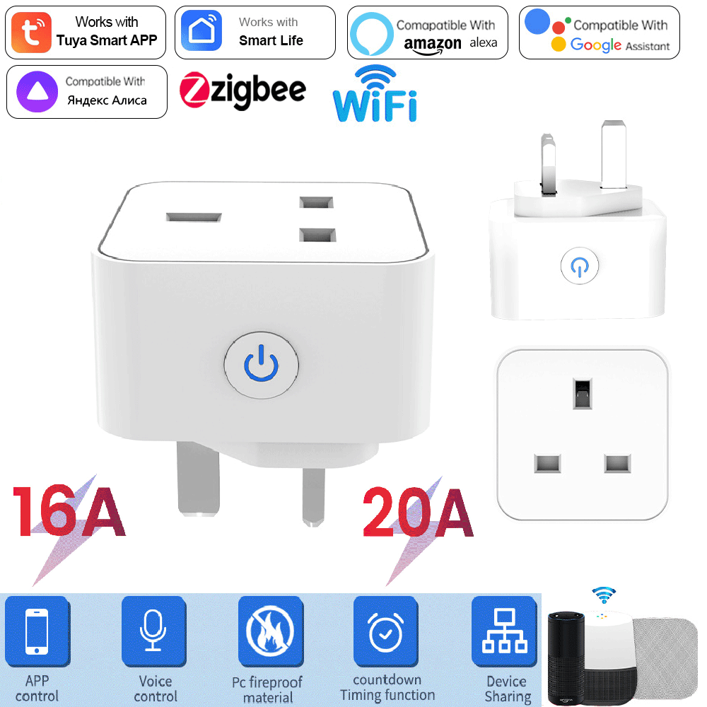 Tuya Smart Socket 16A/20A WiFi - Smart Home Tools ulasan dan harga
