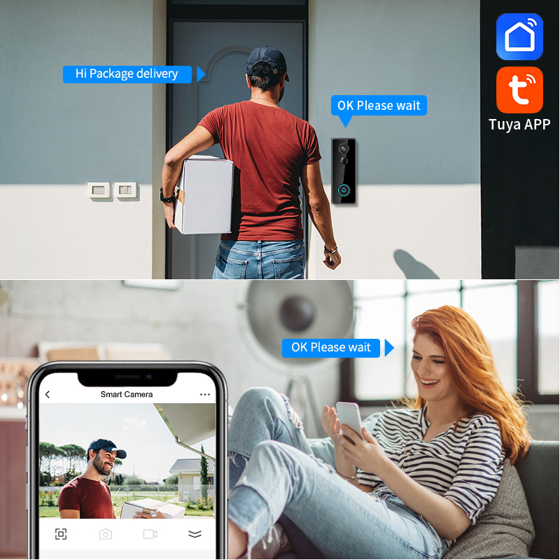 2MP 1080P Tuya APP Low Comsunp - Wifi Doorbell Camera ulasan dan harga
