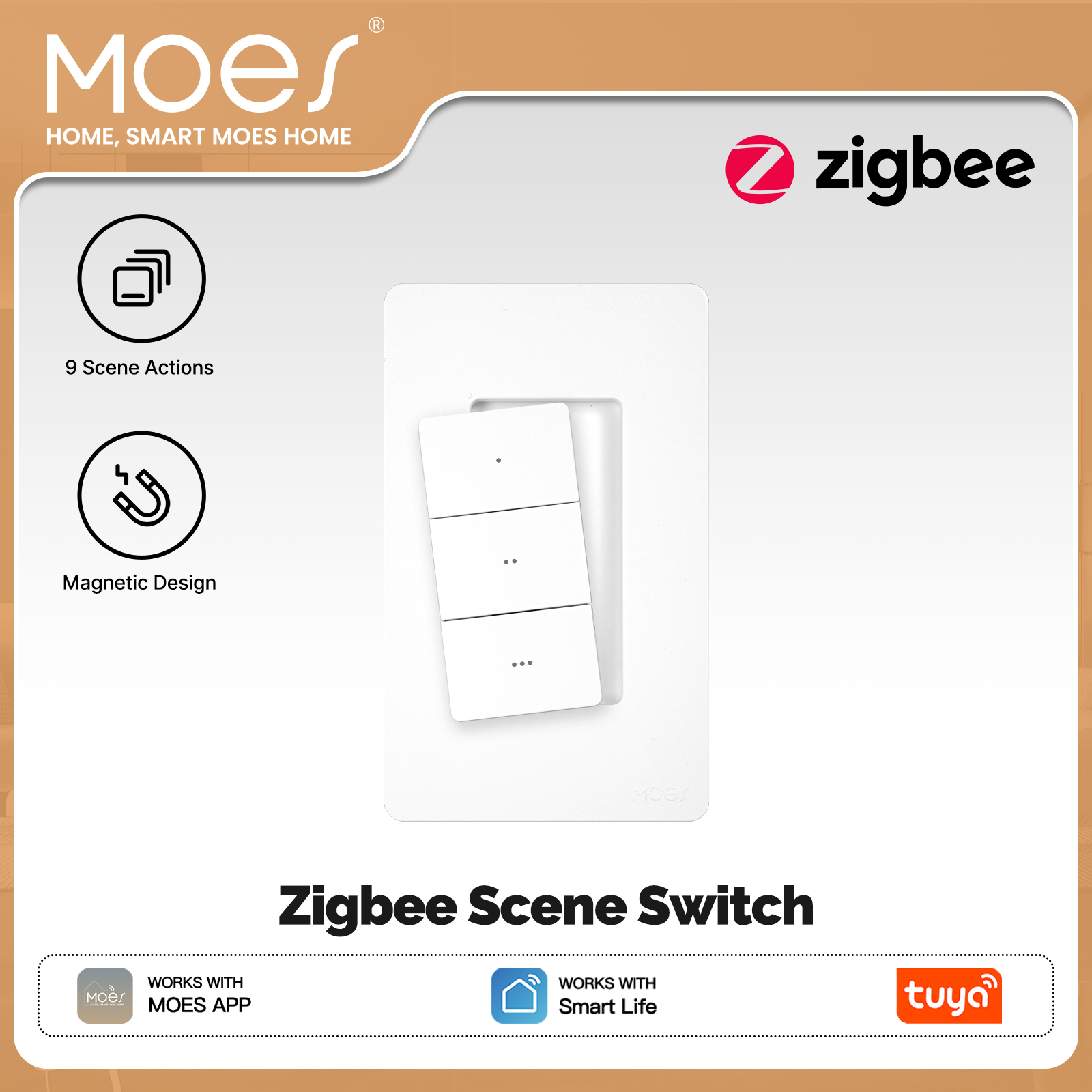 MOES Tuya Zigbee Smart Wireles - Smart Home Matter ulasan dan harga