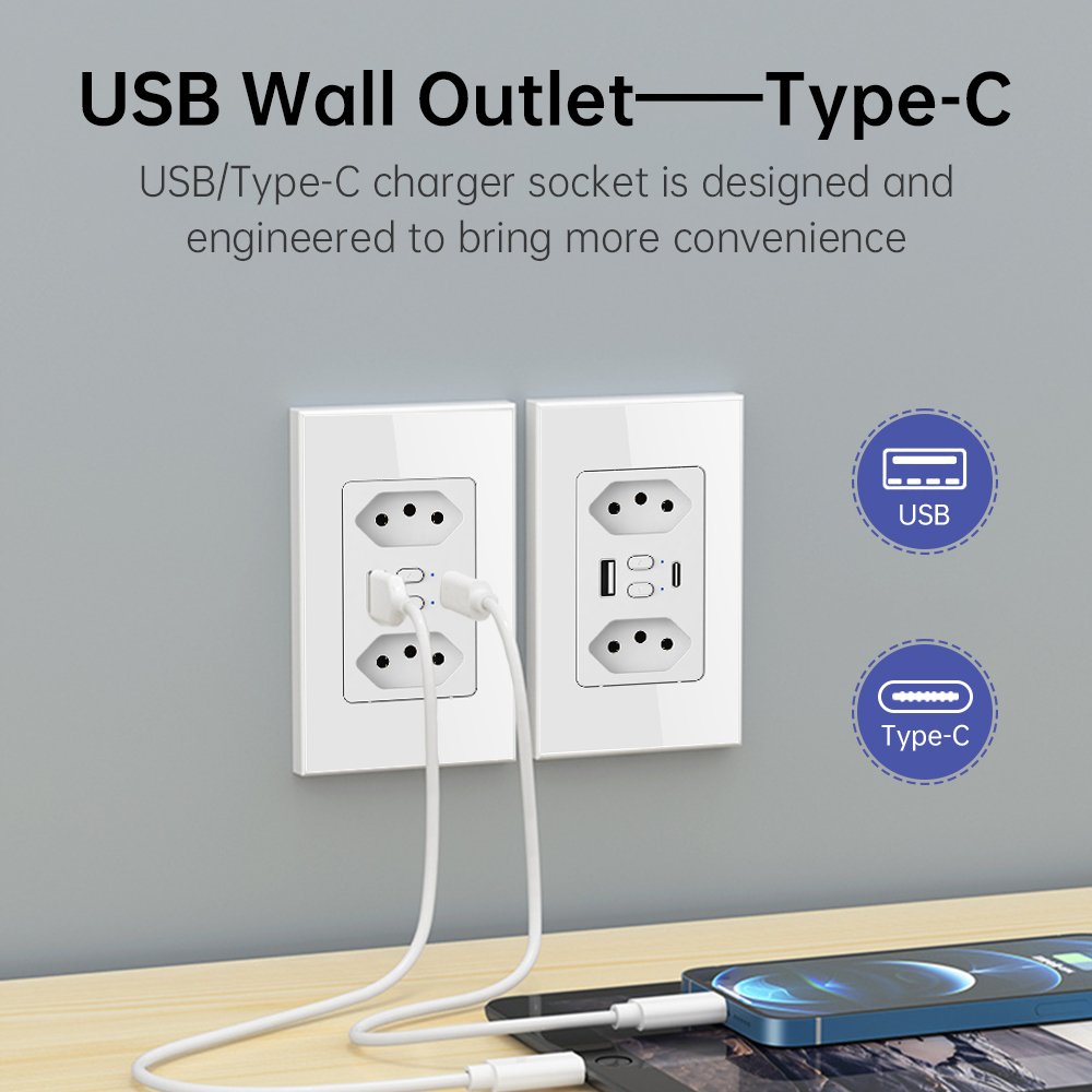 MANHOT Wifi Smart Brazil Socke - Smart Home Matter ulasan dan harga