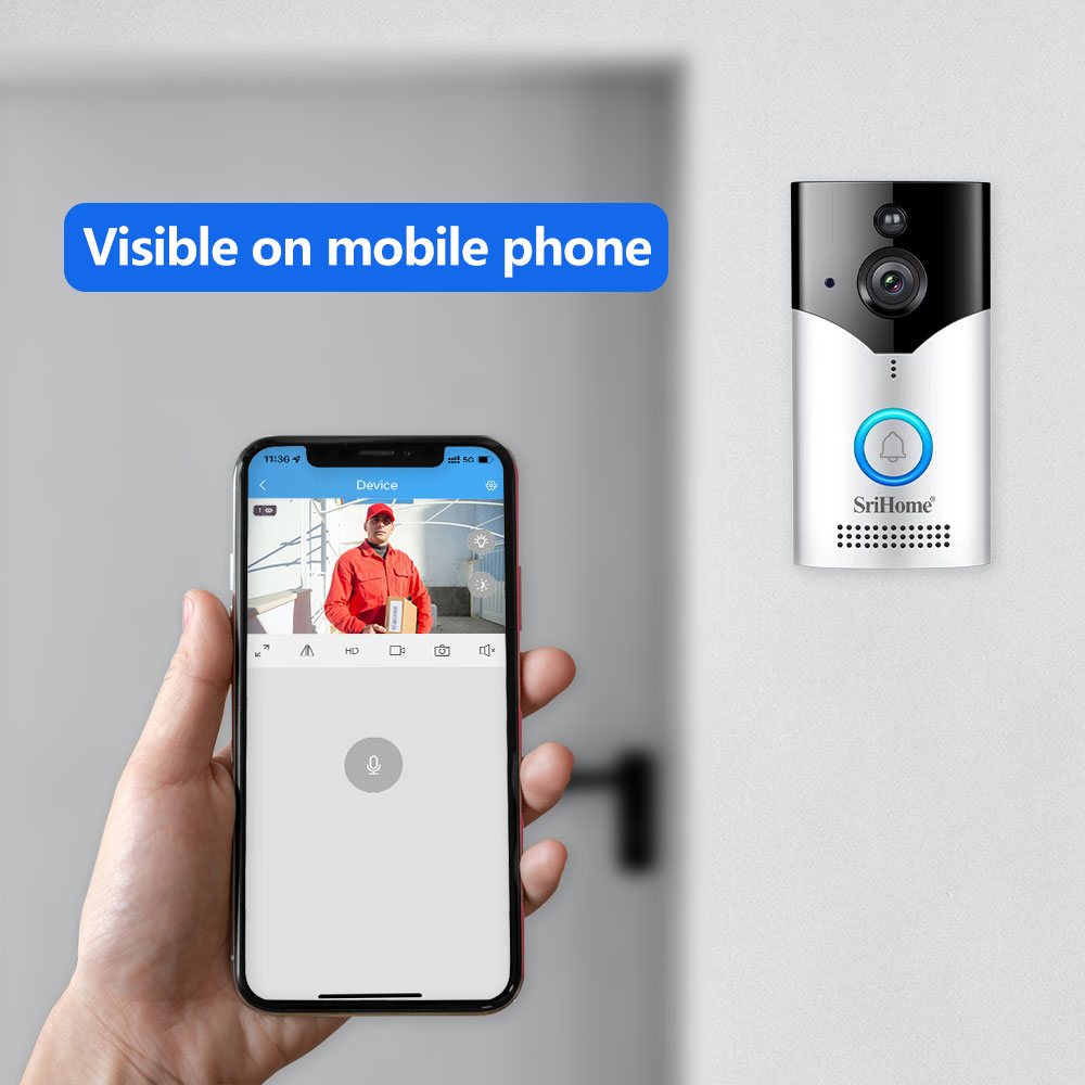 Srihome DH002 4MP 1440P Low Co - Wifi Doorbell Camera ulasan dan harga