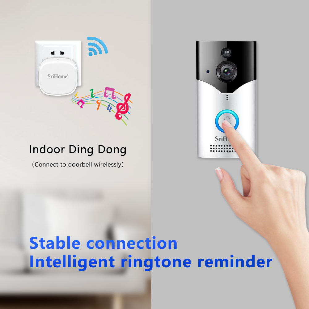 Srihome DH002 4MP 1440P Low Co - Wifi Doorbell Camera ulasan dan harga